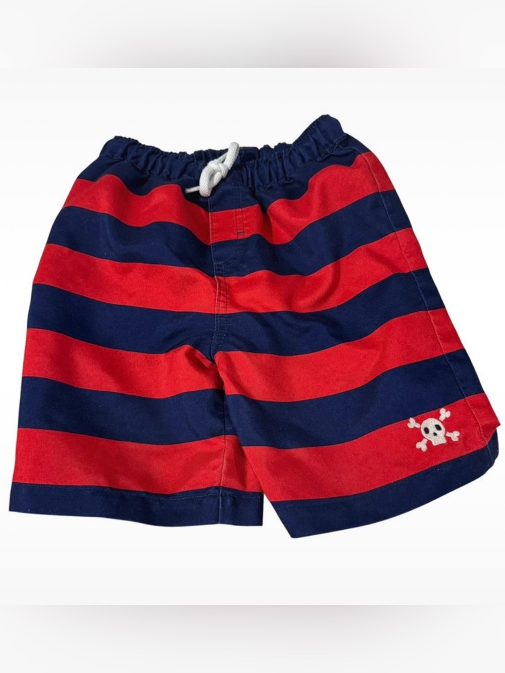 Gymboree Navy Blue & Red Stripe Pirate Swim Shorts 4T